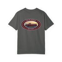 Hayes Outdoors Unisex Garment-Dyed T-Shirt Front and Back - Old Ford & Adventure Inspired Design