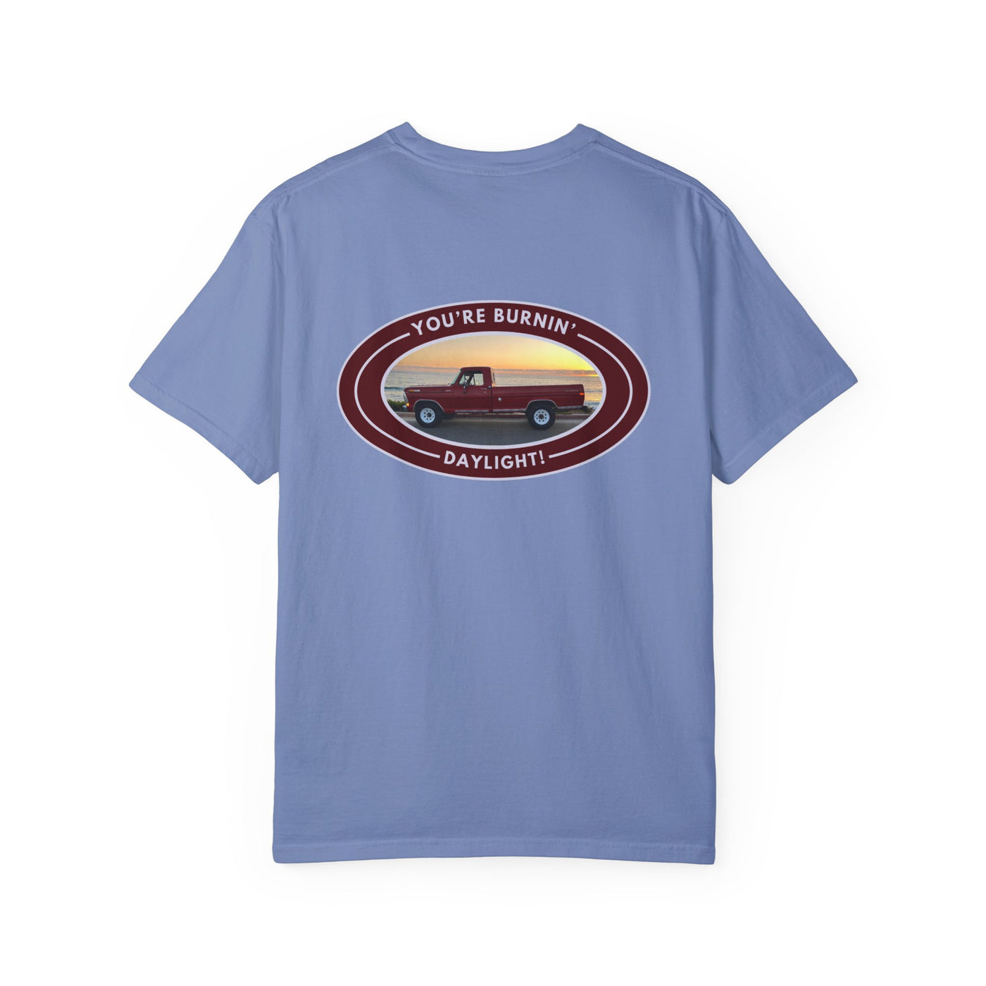 Hayes Outdoors Unisex Garment-Dyed T-Shirt Front and Back - Old Ford & Adventure Inspired Design