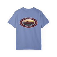 Hayes Outdoors Unisex Garment-Dyed T-Shirt Front and Back - Old Ford & Adventure Inspired Design
