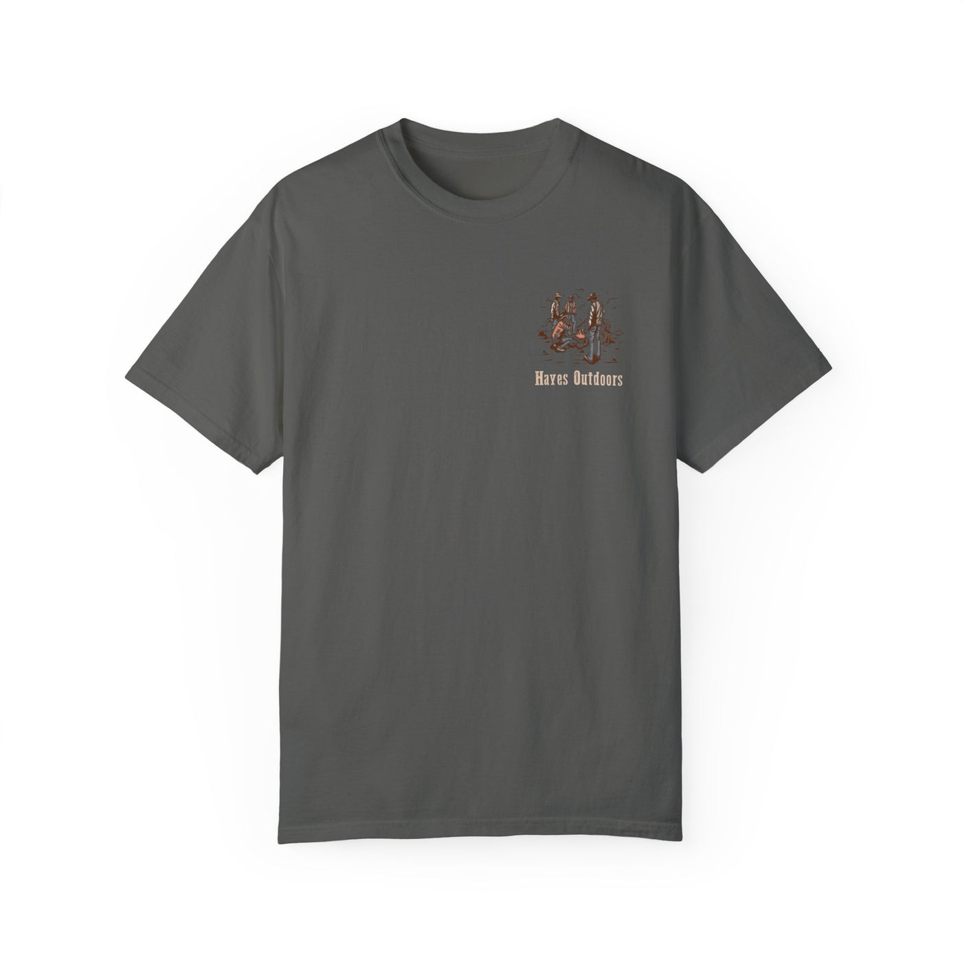 Heritage Outdoors Unisex Garment-Dyed T-Shirt Front and Back - Nature & Adventure Inspired Design