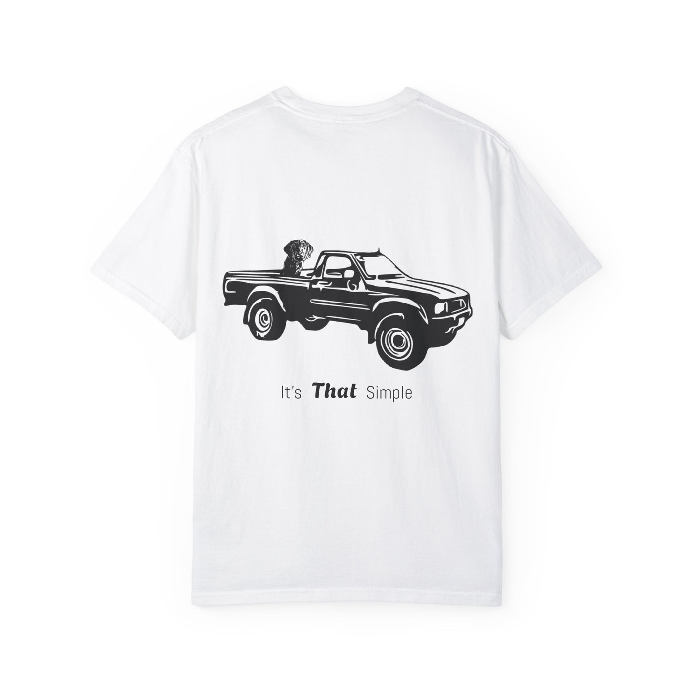 Hayes Outdoors Unisex Garment-Dyed T-Shirt Front and Back - Toyota Pickup Inspired Design