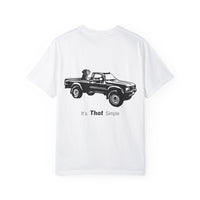 Hayes Outdoors Unisex Garment-Dyed T-Shirt Front and Back - Toyota Pickup Inspired Design
