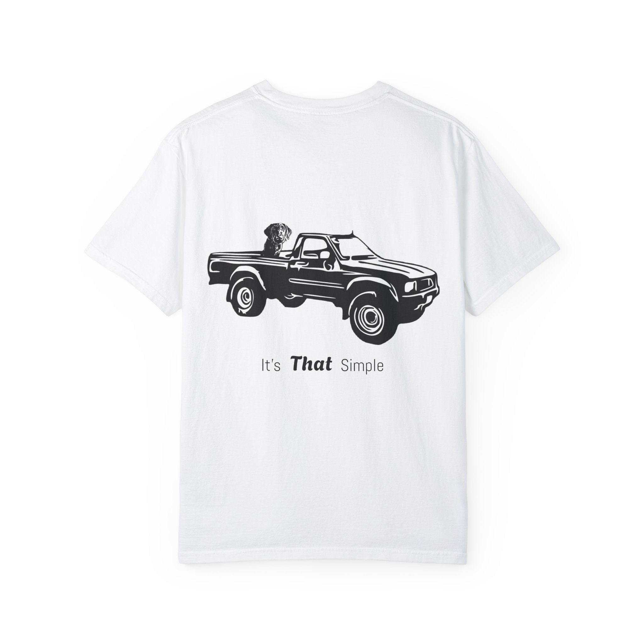 Hayes Outdoors Unisex Garment-Dyed T-Shirt Front and Back - Toyota Pickup Inspired Design
