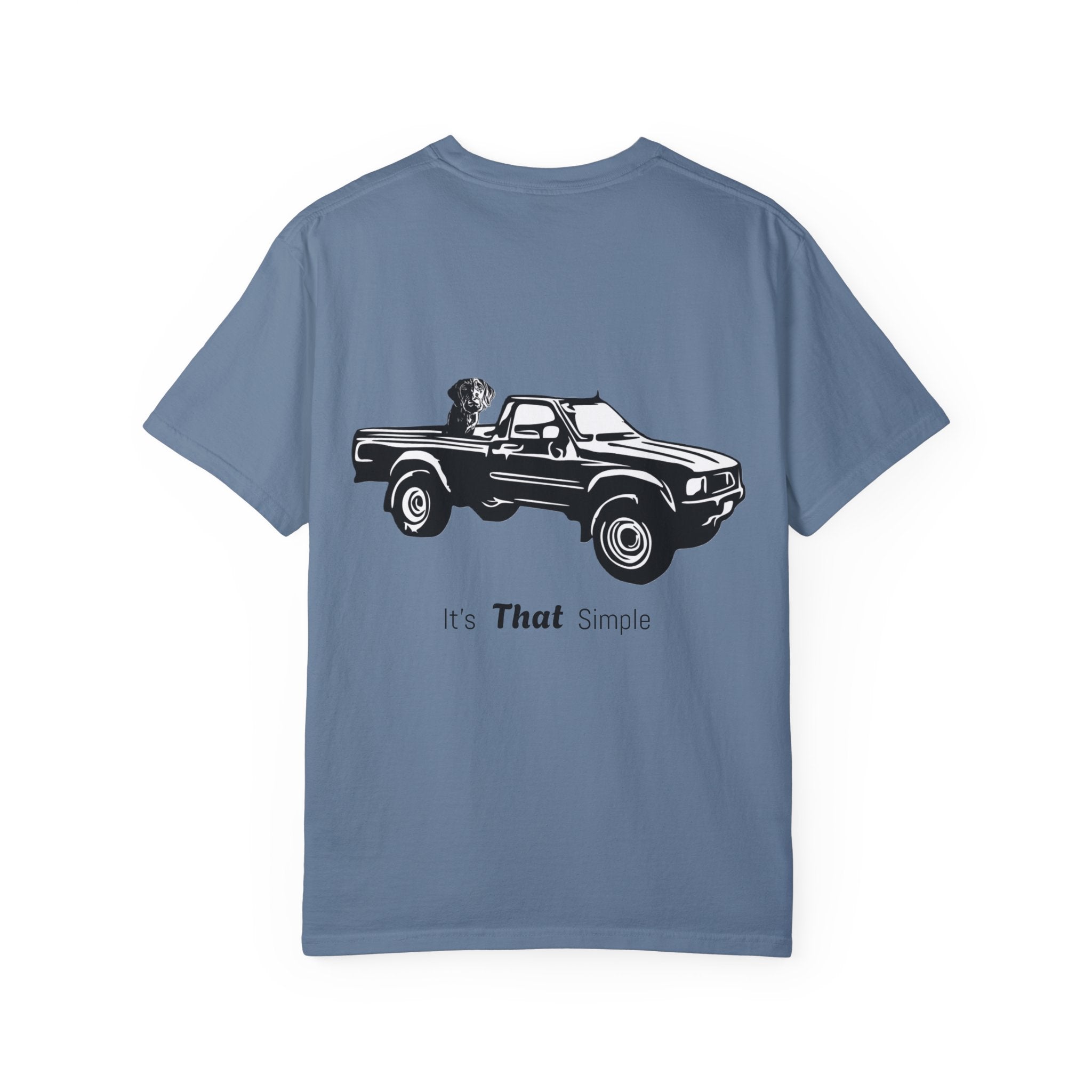 Hayes Outdoors Unisex Garment-Dyed T-Shirt Front and Back - Toyota Pickup Inspired Design