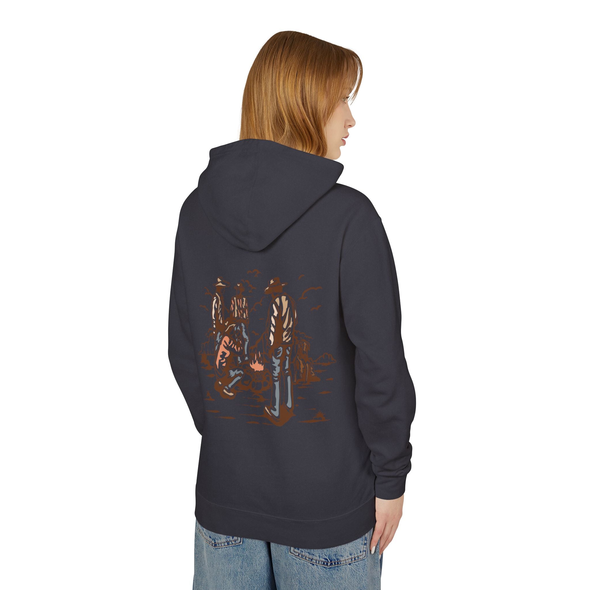 Unisex Lightweight Hooded Sweatshirt with Vintage Outdoor Design 100% Cotton