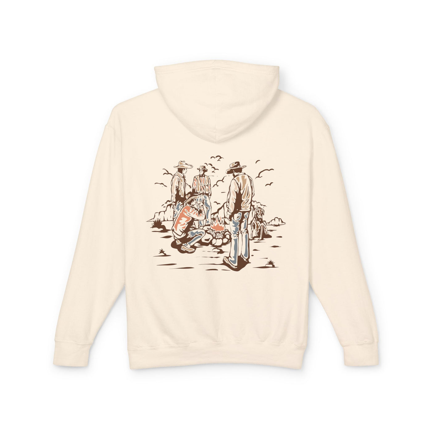 Unisex Lightweight Hooded Sweatshirt with Vintage Outdoor Design 100% Cotton