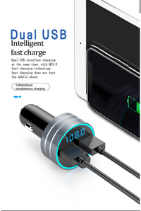 QC 3.0 Dual USB Fast Car Charger with Bluetooth  Mp3 Player