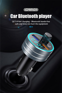 QC 3.0 Dual USB Fast Car Charger with Bluetooth  Mp3 Player