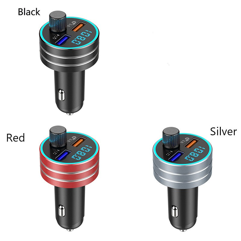 QC 3.0 Dual USB Fast Car Charger with Bluetooth  Mp3 Player